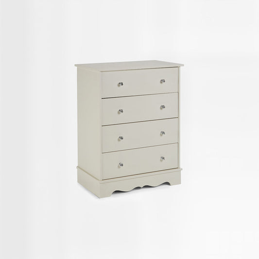 Emily Kids 4 Drawer Chest – Ivory MDF Storage Unit