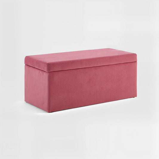 Mia Pink Velvet Kids Ottoman – Storage Bench with Gas Lift Lid