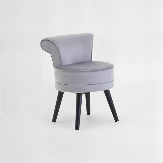 Kids Loretta Grey Velvet Chair – Plush Velvet Seat with Black Legs