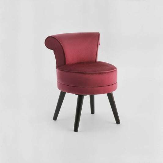 Kids Loretta Wine Velvet Chair – Plush Seat with Black Legs
