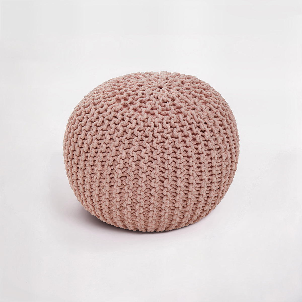Kids Pink Knitted Pouffe – Soft Seat or Footrest