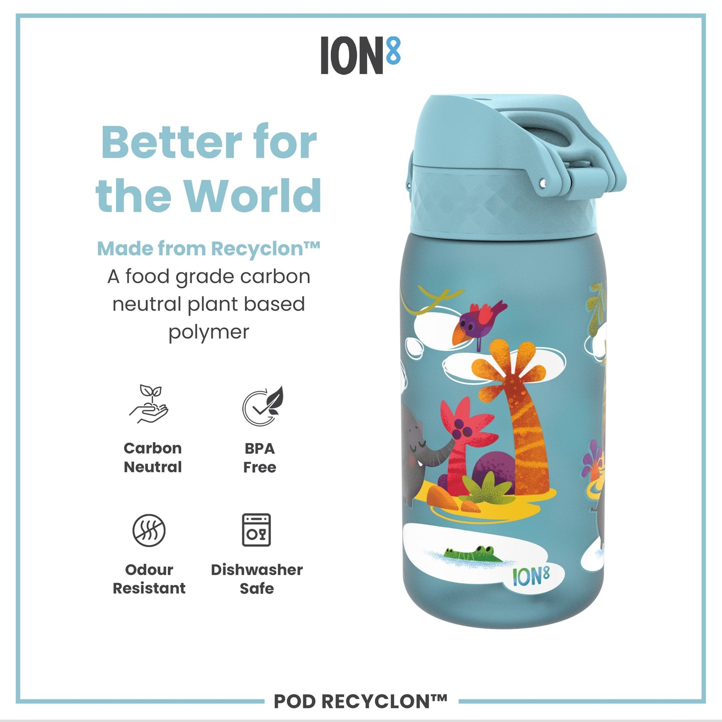 Leak-Proof Kids Water Bottle – Forest Safari Design (400ml)