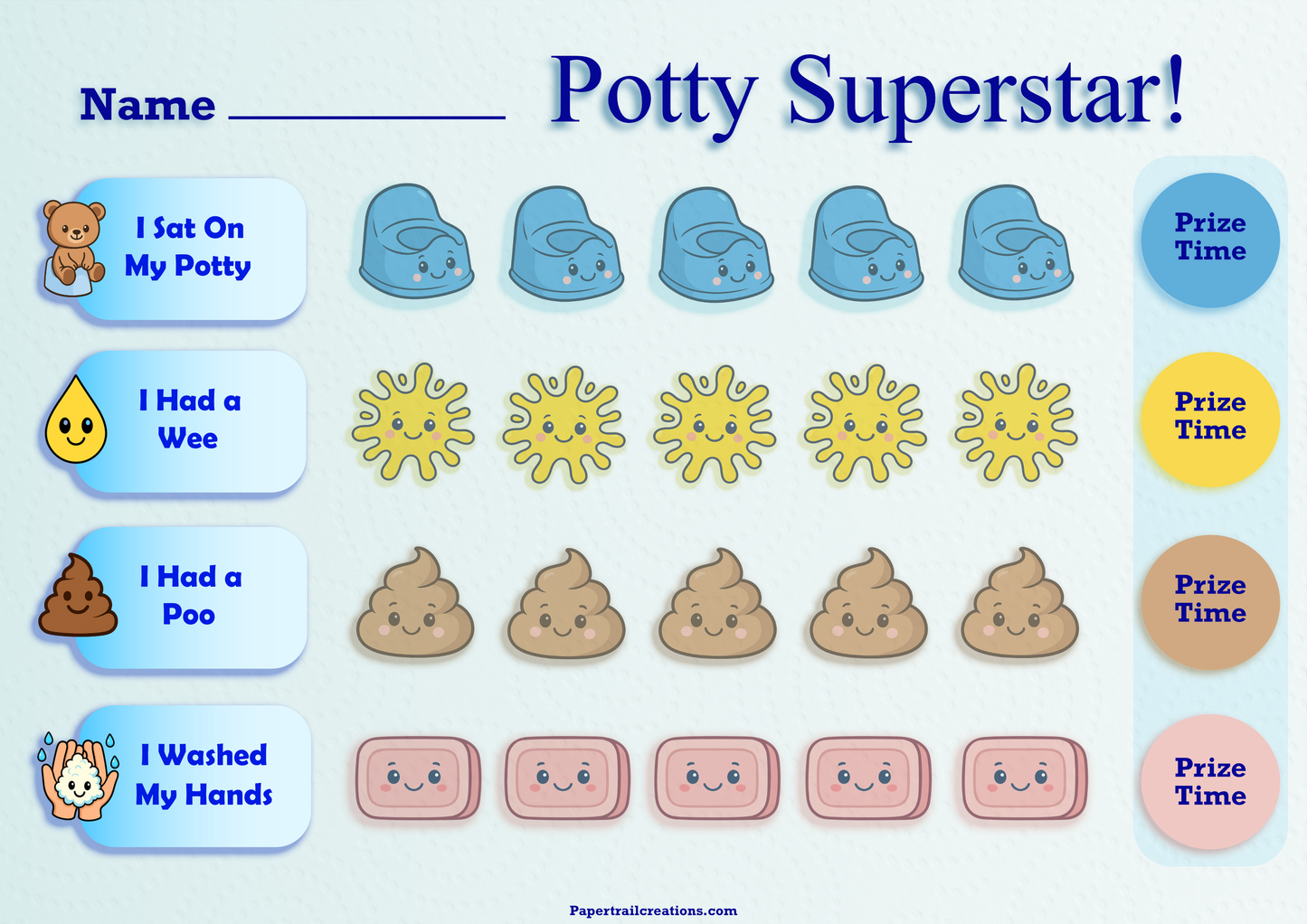 Potty Training Reward Chart – Reusable Dry Erase Whiteboard for Toddlers & Kids
