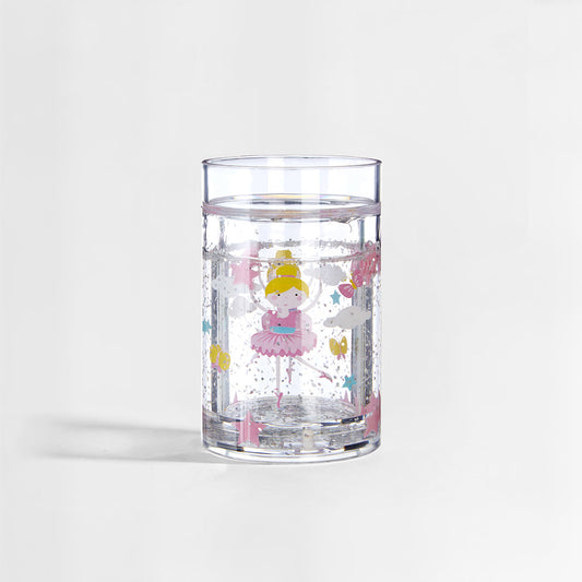 Children’s Glitter Star Drinking Cup – Clear Plastic with Floating Shapes