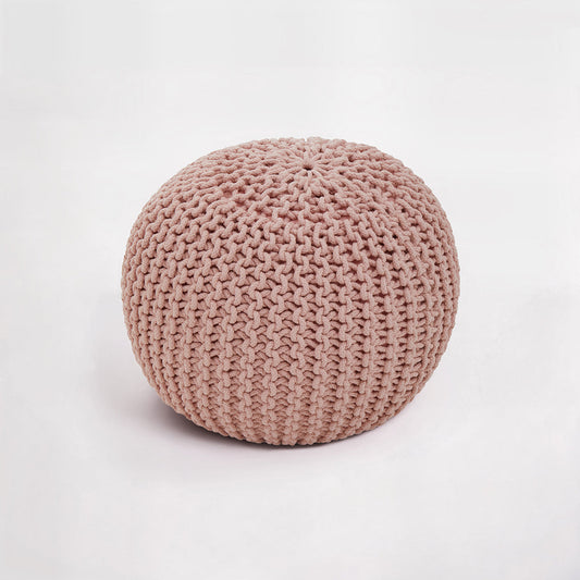 Kids Pink Knitted Pouffe – Soft Seat or Footrest