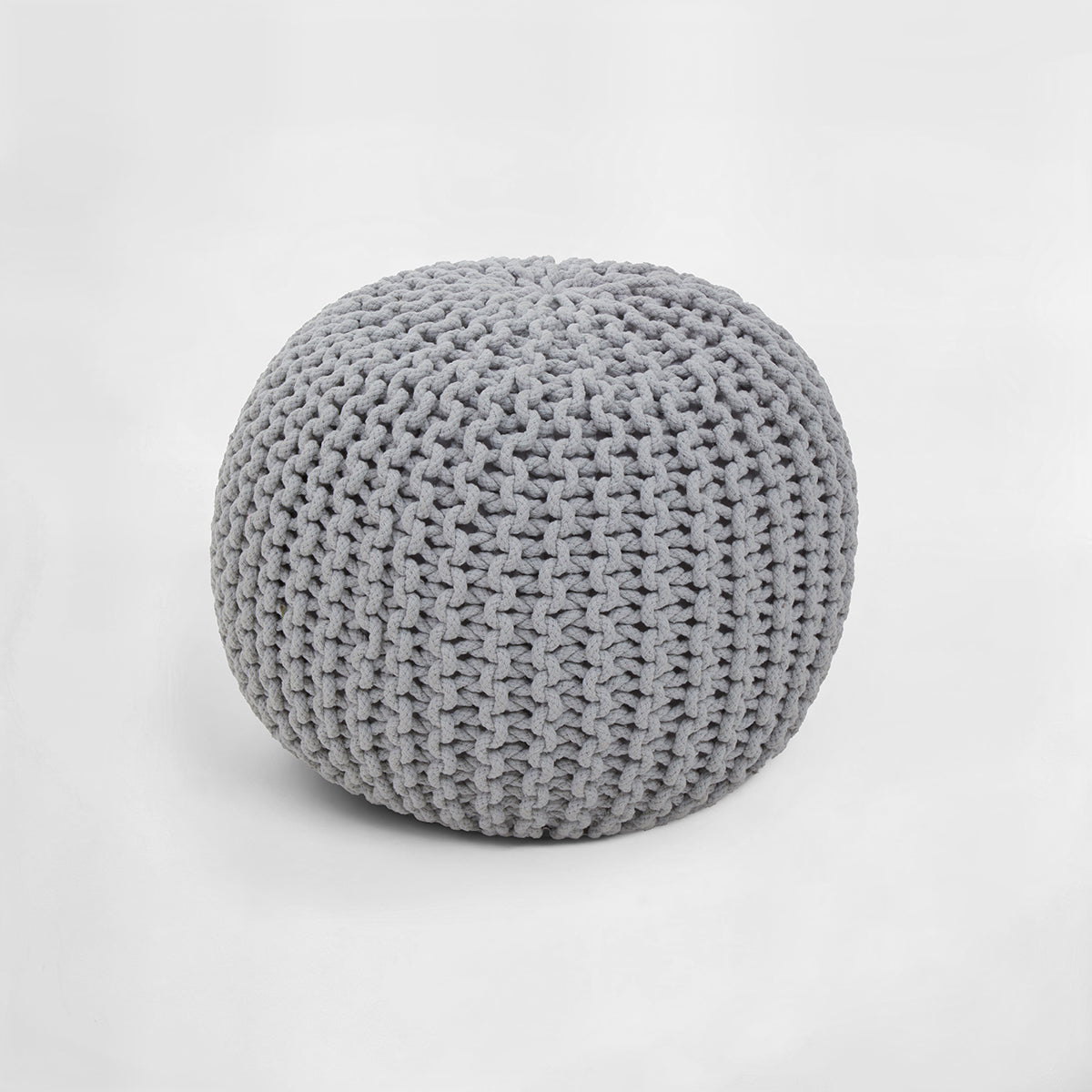 Kids Grey Knitted Pouffe – Soft Seat or Footstool