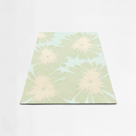 Ditsy Daisy Kids Rug – Cream & Green Floral Nursery Mat