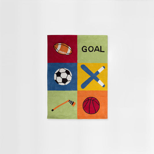 Kids Sport Rug – Hand Tufted 100% Cotton Multi-Sport Design