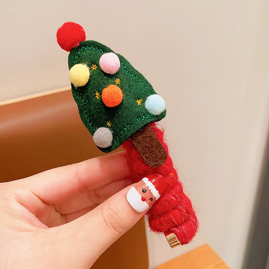 Girls Christmas Elastic Hair Bands – Kids Spiral Coil Rubber Hair Ties