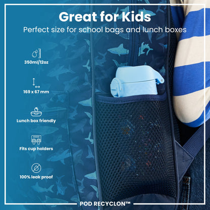 Leak-Proof Kids Water Bottle – Forest Sharks Design (400ml)
