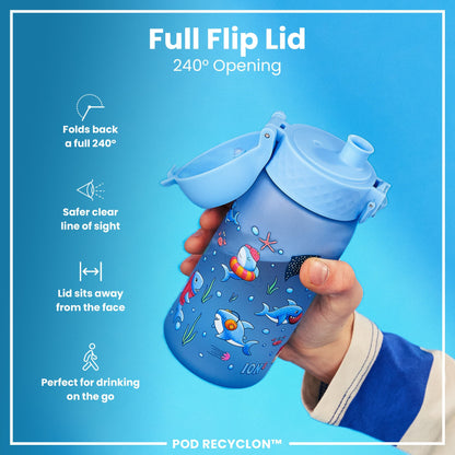 Leak-Proof Kids Water Bottle – Forest Sharks Design (400ml)