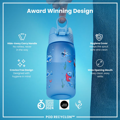 Leak-Proof Kids Water Bottle – Forest Sharks Design (400ml)