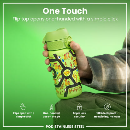 Leak-Proof Kids Water Bottle – Cars Design (400ml Stainless Steel)