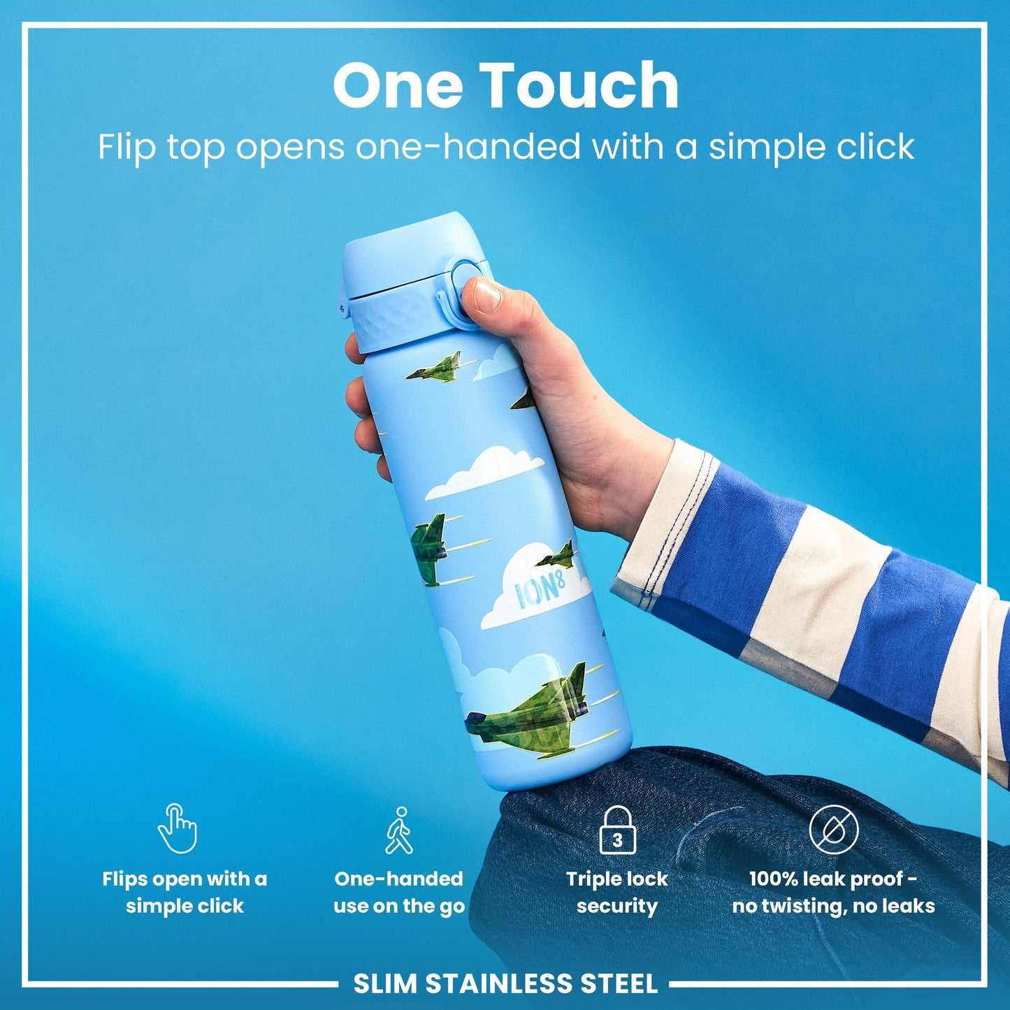 Fighter Jets Leak-Proof Steel Water Bottle – 600ml Stainless Steel