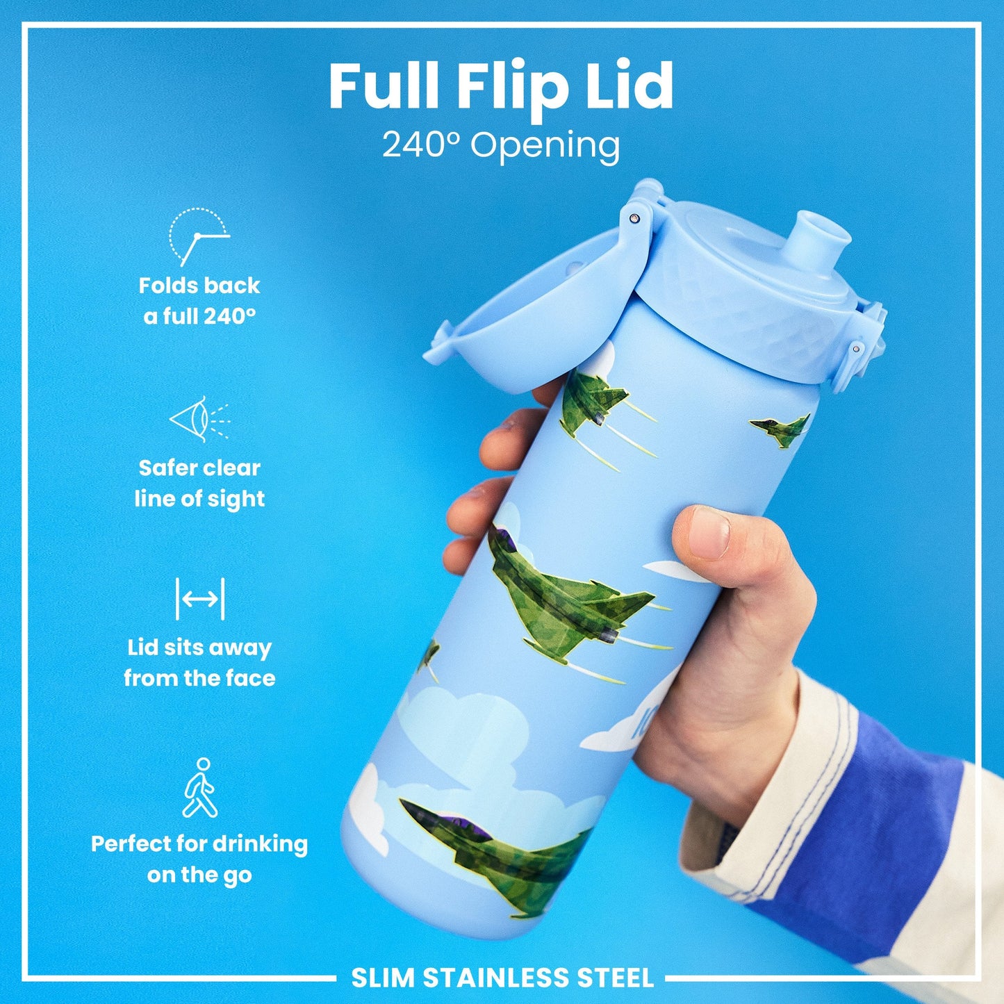 Fighter Jets Leak-Proof Steel Water Bottle – 600ml Stainless Steel
