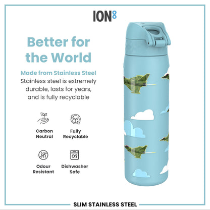 Fighter Jets Leak-Proof Steel Water Bottle – 600ml Stainless Steel