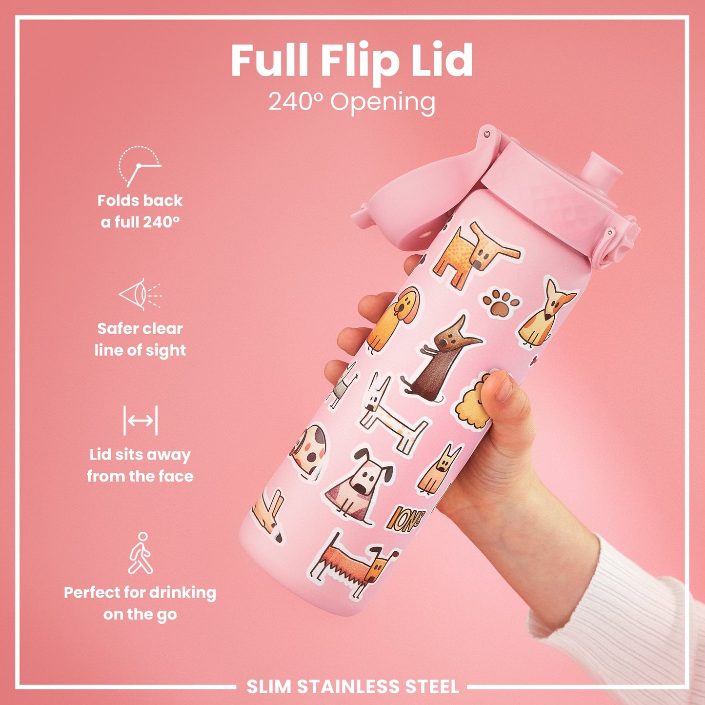 Leak-Proof Thermal Steel Water Bottle – Dog Design (600ml)