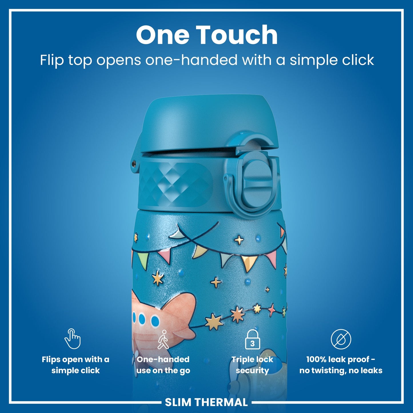 Airplanes Leak-Proof Thermal Water Bottle – 500ml Stainless Steel