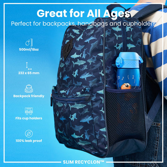 Leak-Proof Recyclon™ Water Bottle – Dino Band Design (600ml)