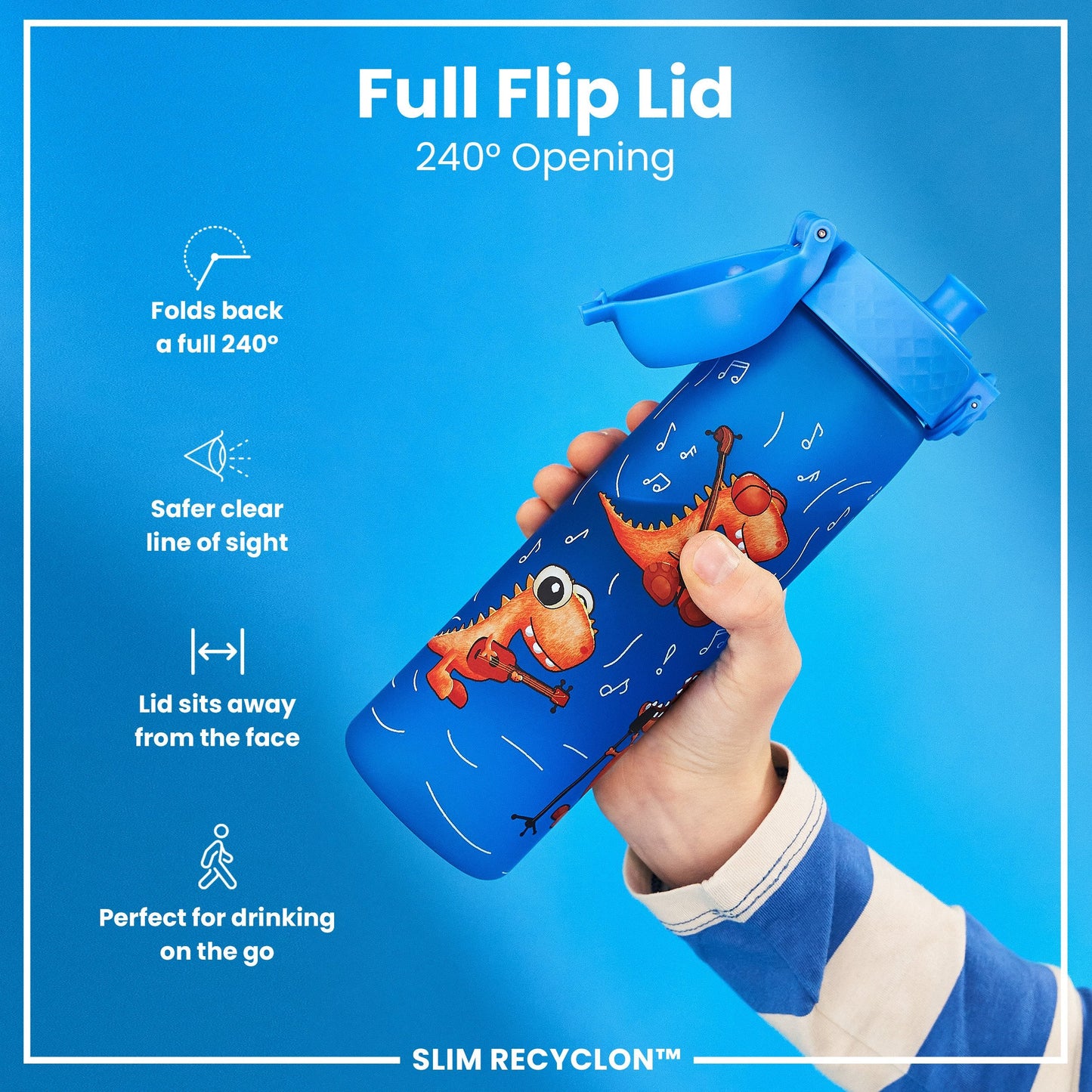 Leak-Proof Recyclon™ Water Bottle – Dino Band Design (600ml)
