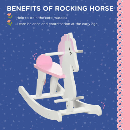 Wooden Unicorn Rocking Horse for Toddlers (Ages 1–3) – HOMCOM