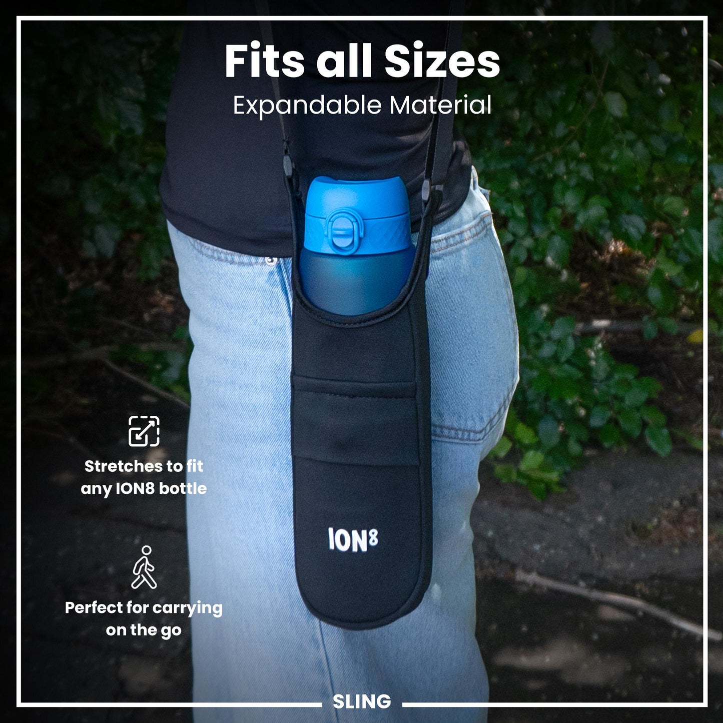 ION8 Sling Bag – Lightweight, Foldable Water Bottle Holder (Up to 1L)
