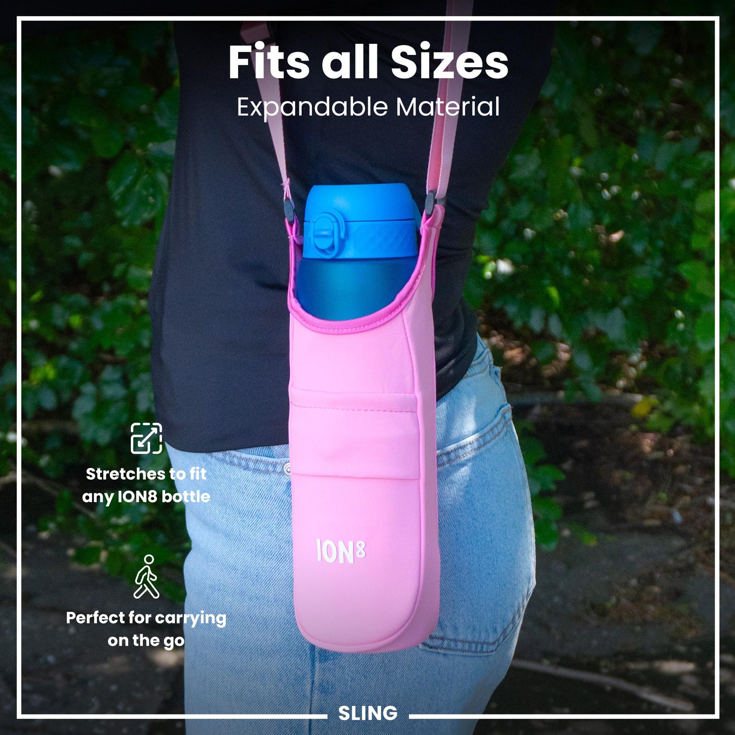 ION8 Sling Bag – Foldable, Hands-Free Water Bottle Carrier (1L)
