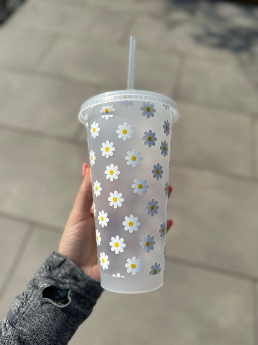 Daisy Tumbler Venti Cold Cup 24oz - With Straw