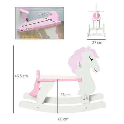 Wooden Unicorn Rocking Horse for Toddlers (Ages 1–3) – HOMCOM