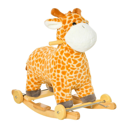 2-in-1 Giraffe Rocking Horse with Wheels & Sounds (Ages 3–6)