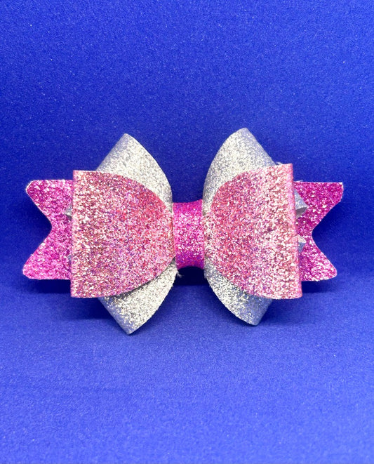 Silver and Pink Bow